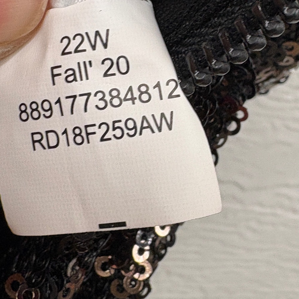 Rachel Rachel‎ Roy Ombre Sequin V-Neck Sheath Dress Black Gold Plus Size 22W - Picture 4 of 12